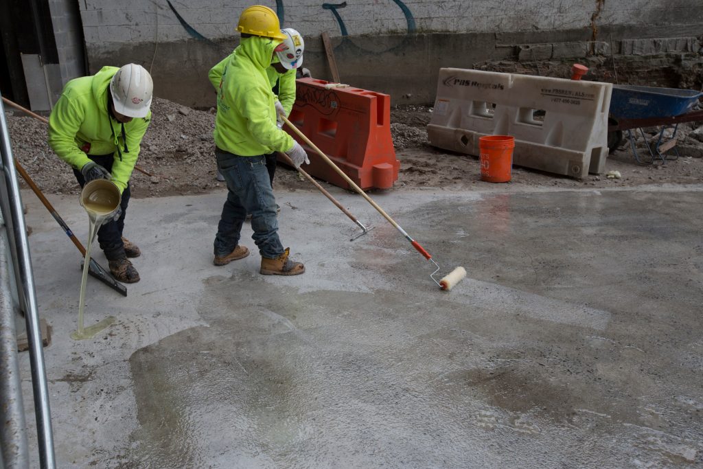 applying waterproof membrane